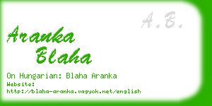 aranka blaha business card